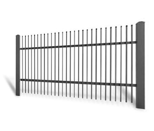 Kovaný plot Dvoukřídlá brána 3000 × 1450 mm, pozinkovaná výplň typ 58.02