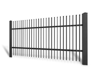 Kovaný plot Dvoukřídlá brána 3000 × 1450 mm, pozinkovaná výplň typ 58.05