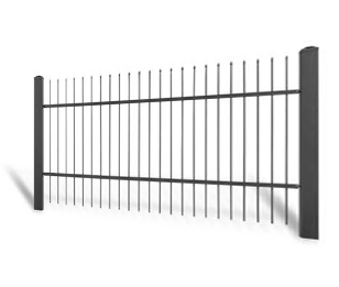 Kovaný plot Dvoukřídlá brána 3000 × 1450 mm, pozinkovaná výplň typ 58.07