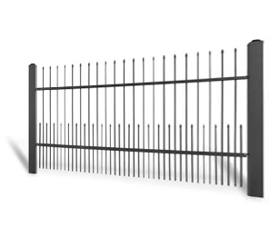 Kovaný plot Dvoukřídlá brána 3000 × 1450 mm, pozinkovaná výplň typ 58.15