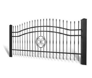 Kovaný plot Samonosná posuvná brána 3000 × 1450 mm, pozinkovaná výplň typ 58.59