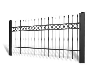 Kovaný plot Dvoukřídlá brána 3000 × 1450 mm, pozinkovaná výplň typ 58.61